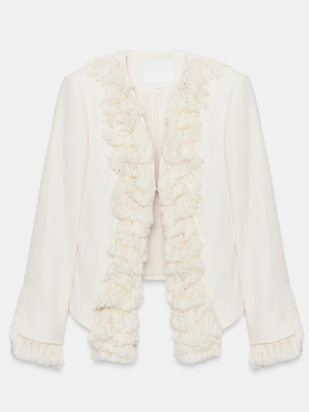 Zara LINEN BLEND FRINGE JACKET from ZW COLLECTION Size SM